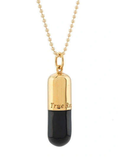Shop True Rocks Large Pill Pendant Necklace In Gold