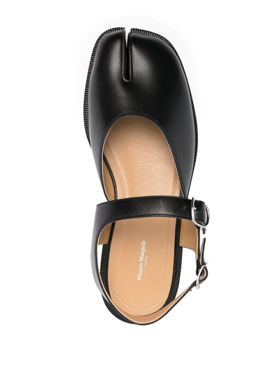 Shop Maison Margiela Tabi Leather Sandals In Black