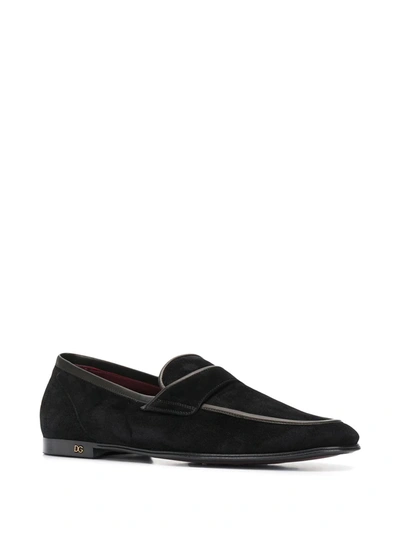 Shop Dolce & Gabbana Contrast Trims Loafers In Black