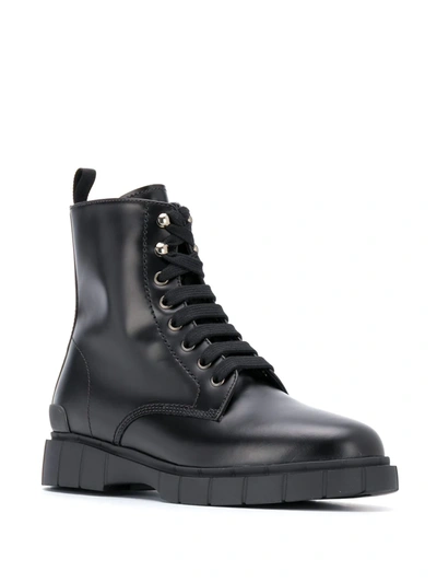 Shop Car Shoe Leather Combat Boots In Black