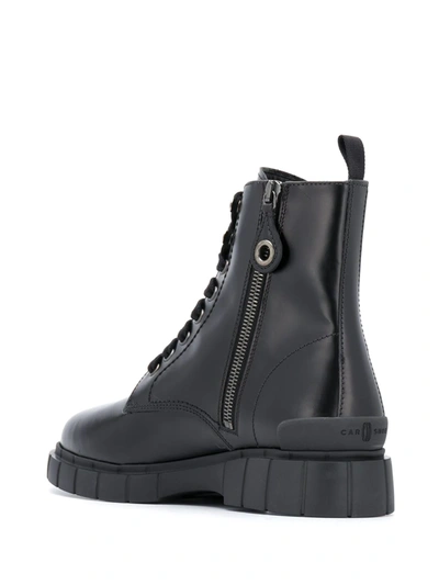 Shop Car Shoe Leather Combat Boots In Black