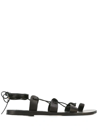 Shop Ancient Greek Sandals 'alcyone' Lace-up Sandals In Black