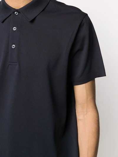 Shop Moncler Straight Fit Polo Shirt In Blue