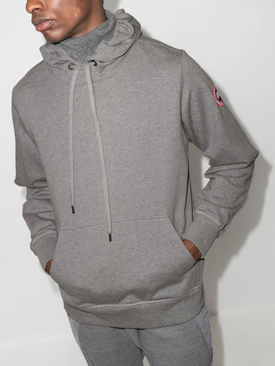 Shop Canada Goose Logo-patch Mélange Hoodie In Grau