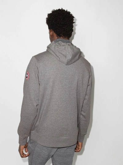 Shop Canada Goose Logo-patch Mélange Hoodie In Grau