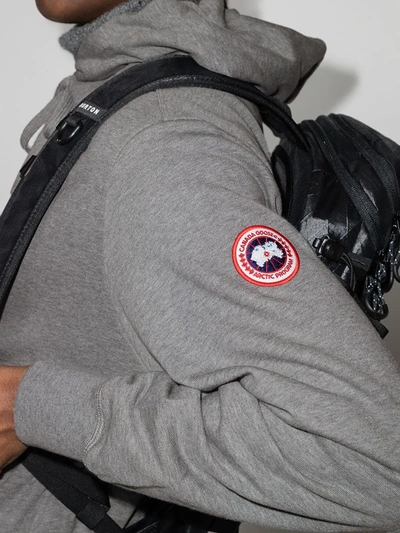 Shop Canada Goose Logo-patch Mélange Hoodie In Grau