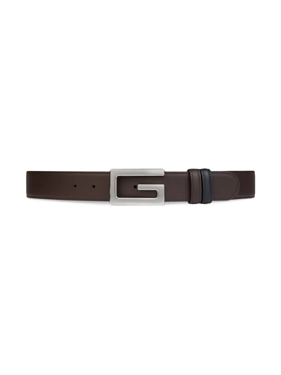 Shop Gucci Gg Buckle Reversible Belt In Black