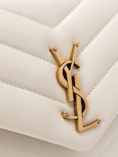 Saint Laurent Loulou Medium Quilted Leather Crossbody In Neutrals