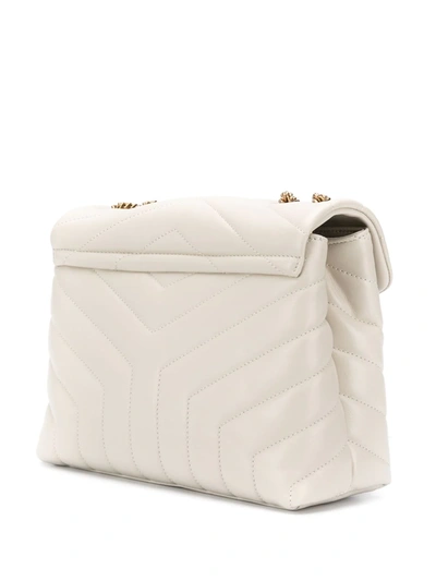 Saint Laurent Loulou Medium Quilted Leather Crossbody In Neutrals