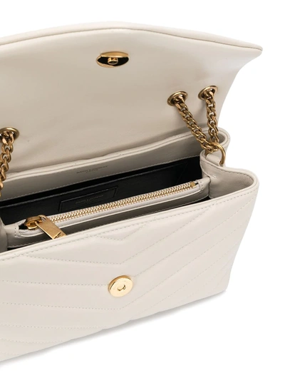 Saint Laurent Loulou Medium Quilted Leather Crossbody In Neutrals