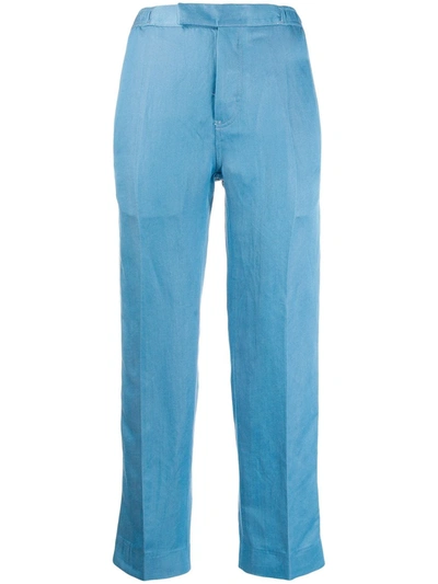 Shop Haider Ackermann Cropped Trousers In Blue