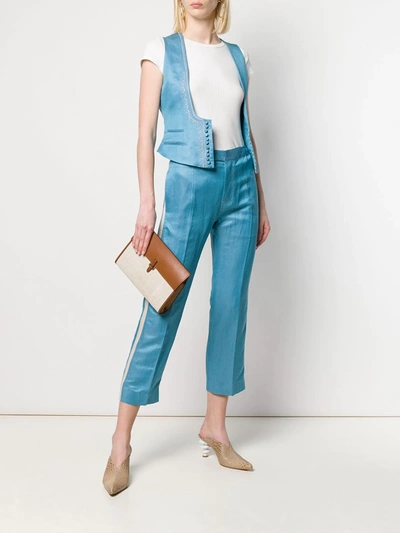 Shop Haider Ackermann Cropped Trousers In Blue