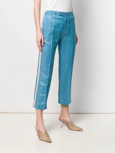 Shop Haider Ackermann Cropped Trousers In Blue