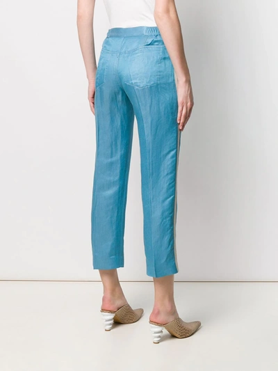 Shop Haider Ackermann Cropped Trousers In Blue