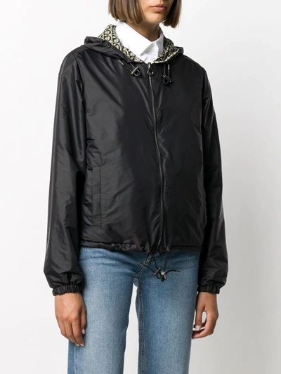 Shop Ferragamo Gancini-print Reversible Jacket In Black