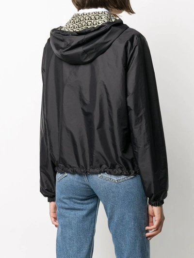Shop Ferragamo Gancini-print Reversible Jacket In Black