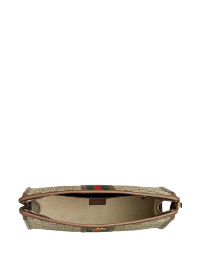 Shop Gucci Ophidia Gg-canvas Wash Bag In Brown