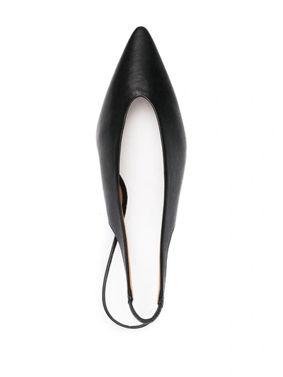 Shop Maison Margiela Pointed Top Sling-back Mid-heel Pumps In Black