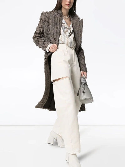 Maison Margiela White High-rise Distressed Jeans In White