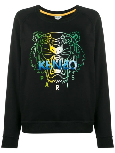 Shop Kenzo Tiger Head-print Sweatshirt In Black