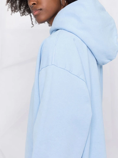 Shop Acne Studios Logo-print Pullover Hoodie In Blau
