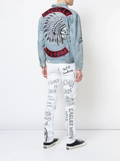 Haculla Distressed Patched Denim Jacket In Blue