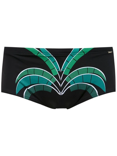 Shop Amir Slama Printed Swim Briefs In Black