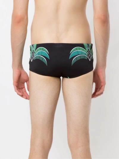 Shop Amir Slama Printed Swim Briefs In Black