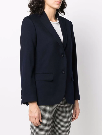 Officine Generale Navy Blue Cotton Blazers In 蓝色