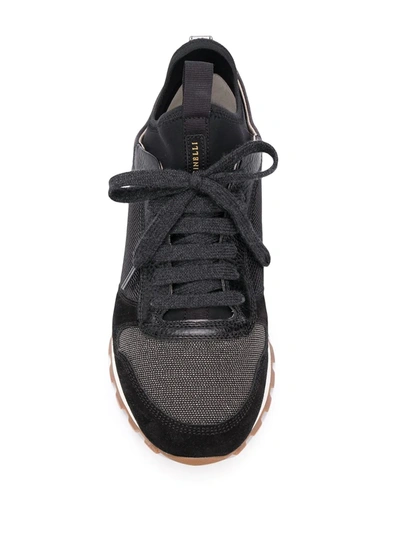 Shop Brunello Cucinelli Colour Block Sneakers In Black