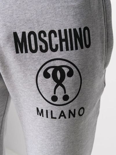 Shop Moschino Question Logo Track Pants In Grey