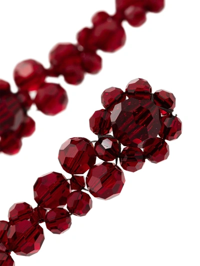 Shop Simone Rocha Crystal-embellished Drop Earrings In Red