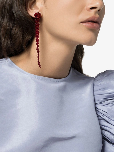 Shop Simone Rocha Crystal-embellished Drop Earrings In Red