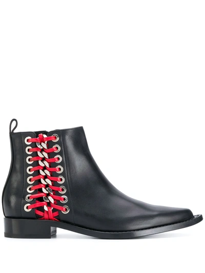 Shop Alexander Mcqueen Braided Chain Ankle Boots In Black