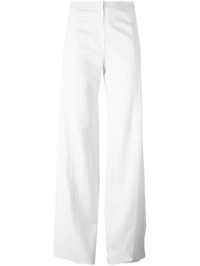 Pre-owned Emanuel Ungaro Vintage Wide Leg Trousers In White
