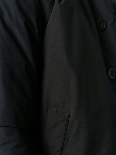 Shop Herno Single-breasted Parka Coat In Black
