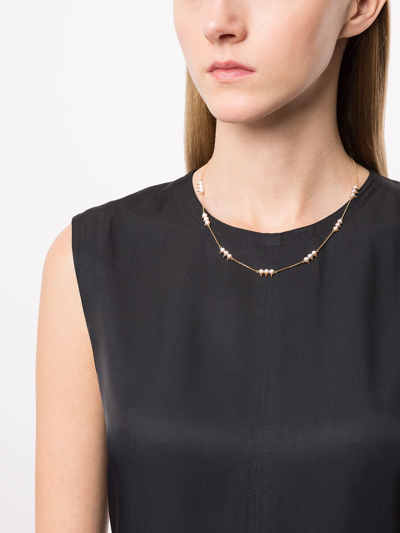 Tasaki 18kt Yellow Gold Danger Neo Collection Line Akoya Pearl Necklace In Metallic