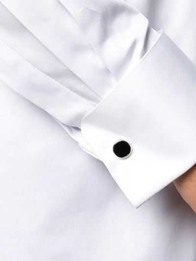 Xacus Structured Collar White Shirt With Buttoned Cuffs In White
