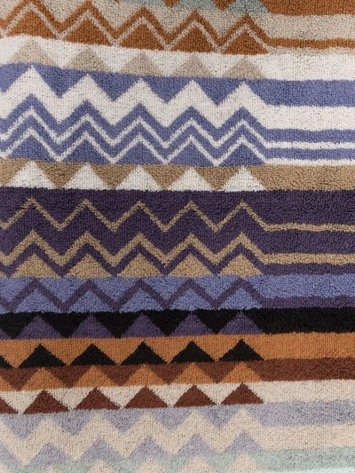 Missoni Zig-zag Cotton Towel In Blau