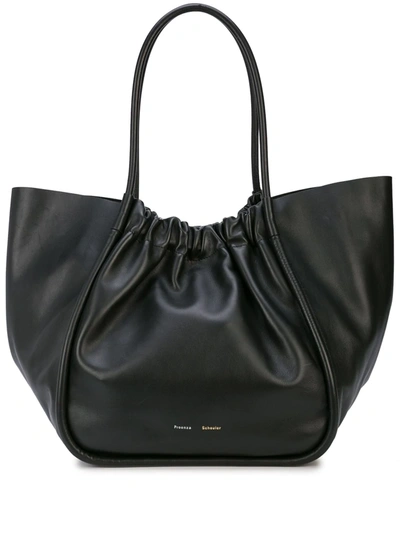 Shop Proenza Schouler Xl Ruched Tote In Black