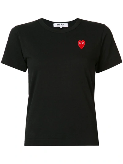 Shop Comme Des Garçons Play Heart Logo T-shirt In Black