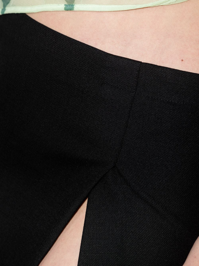 Miaou Micro Front-slit Miniskirt In Black