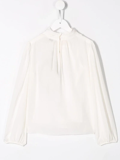 Shop Dolce & Gabbana Pussy-bow Crepe-de-chine Blouse In White