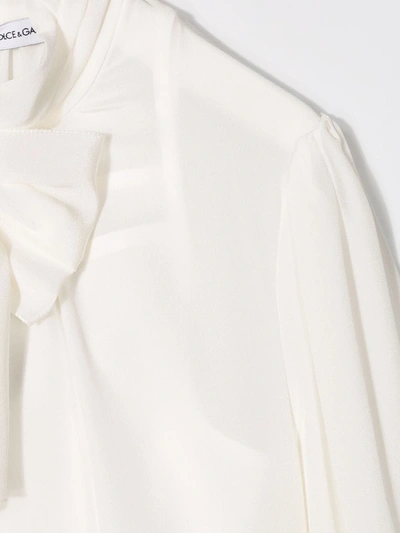 Dolce & Gabbana Pussy Bow Blouse In White