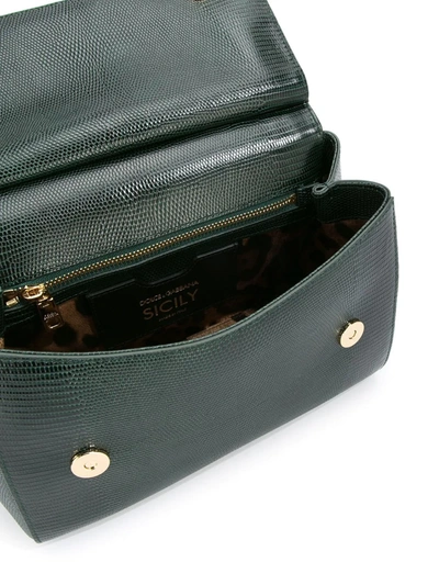 Shop Dolce & Gabbana Medium Sicily Tote Bag In Green