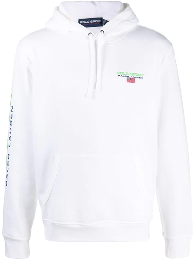 Shop Polo Ralph Lauren Logo-print Hoodie In White