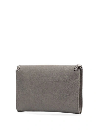 Shop Stella Mccartney Falabella Chain-trimmed Shoulder Bag In Grey