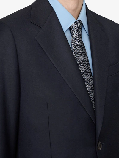 Shop Gucci Single-breasted Two-piece Suit In Blue