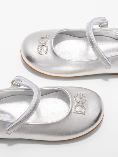 Shop Dolce & Gabbana Dg Crystal-embellished Ballerina Shoes In Silver