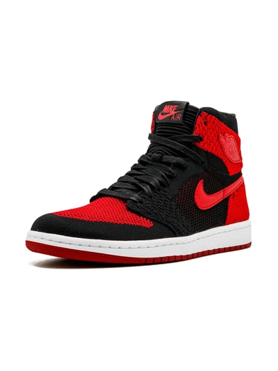 Shop Jordan Air  1 Retro Hi Flyknit "black/varsity Red/white" Sneakers